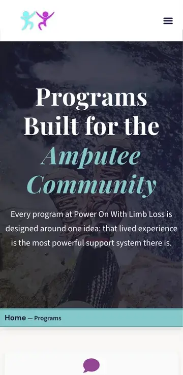 The programs page on a phone